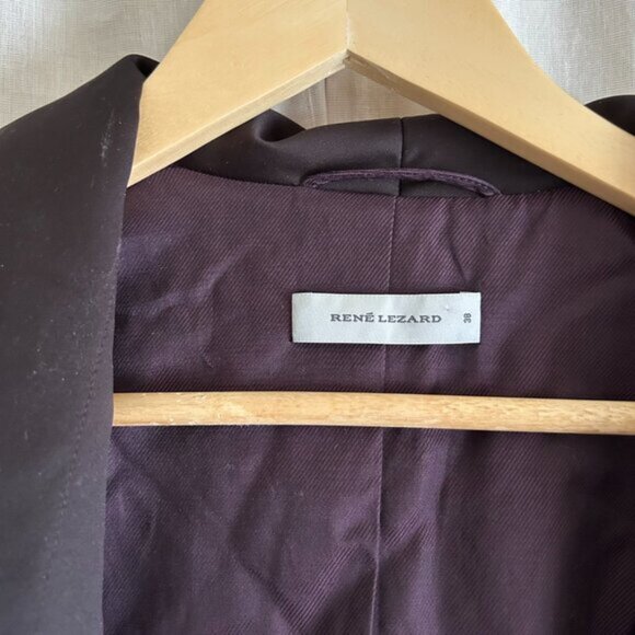 René Lezard Puff Purple Satin Blazer 38 - Picture 8 of 14